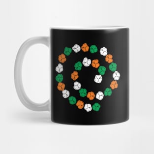 St Patricks Day Shamrock Spiral Green White Orange Mug